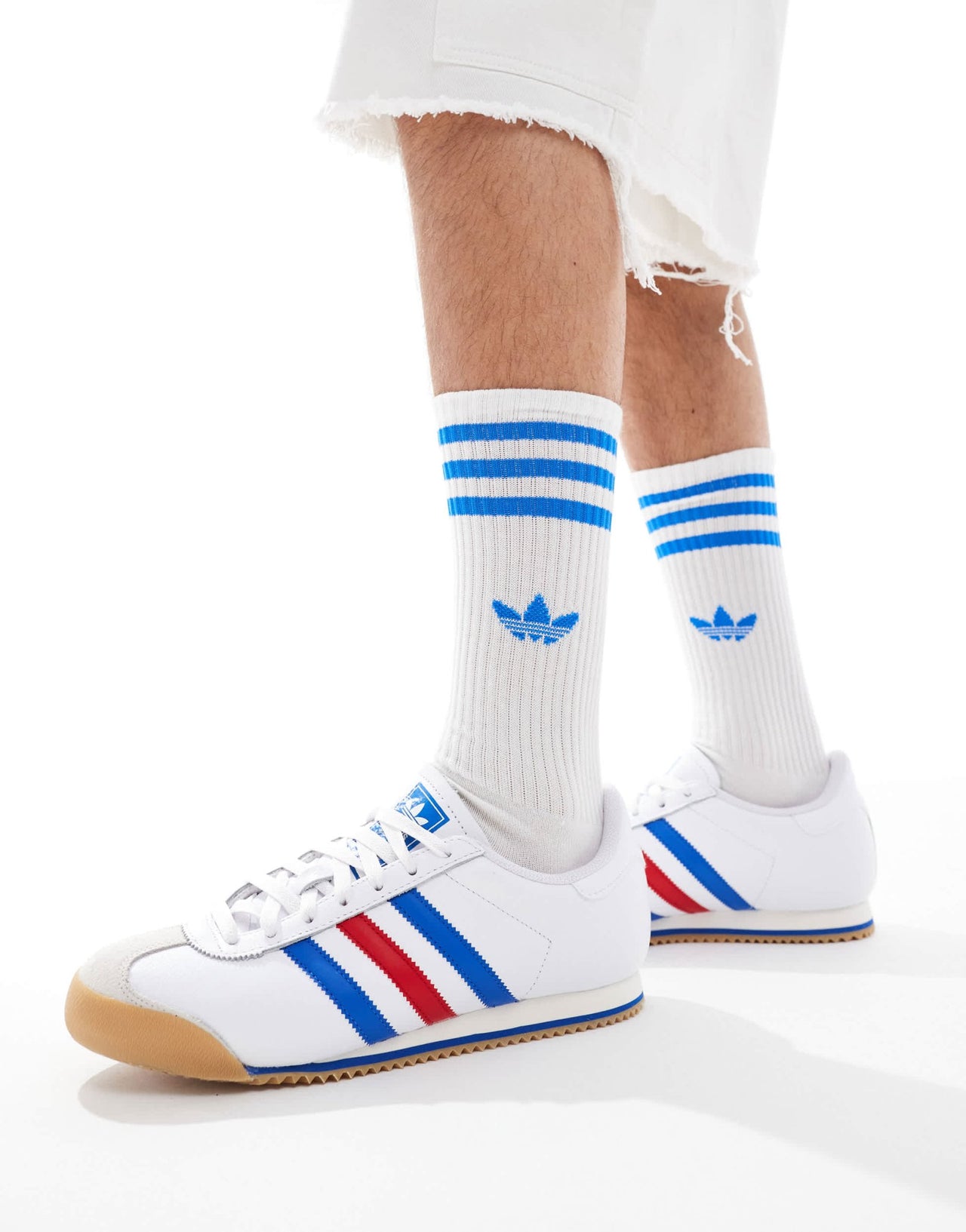 adidas Originals K 74 trainers in white and blue - ASOS Sample Sale EU Store