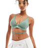 adidas Originals lace round bralet in khaki