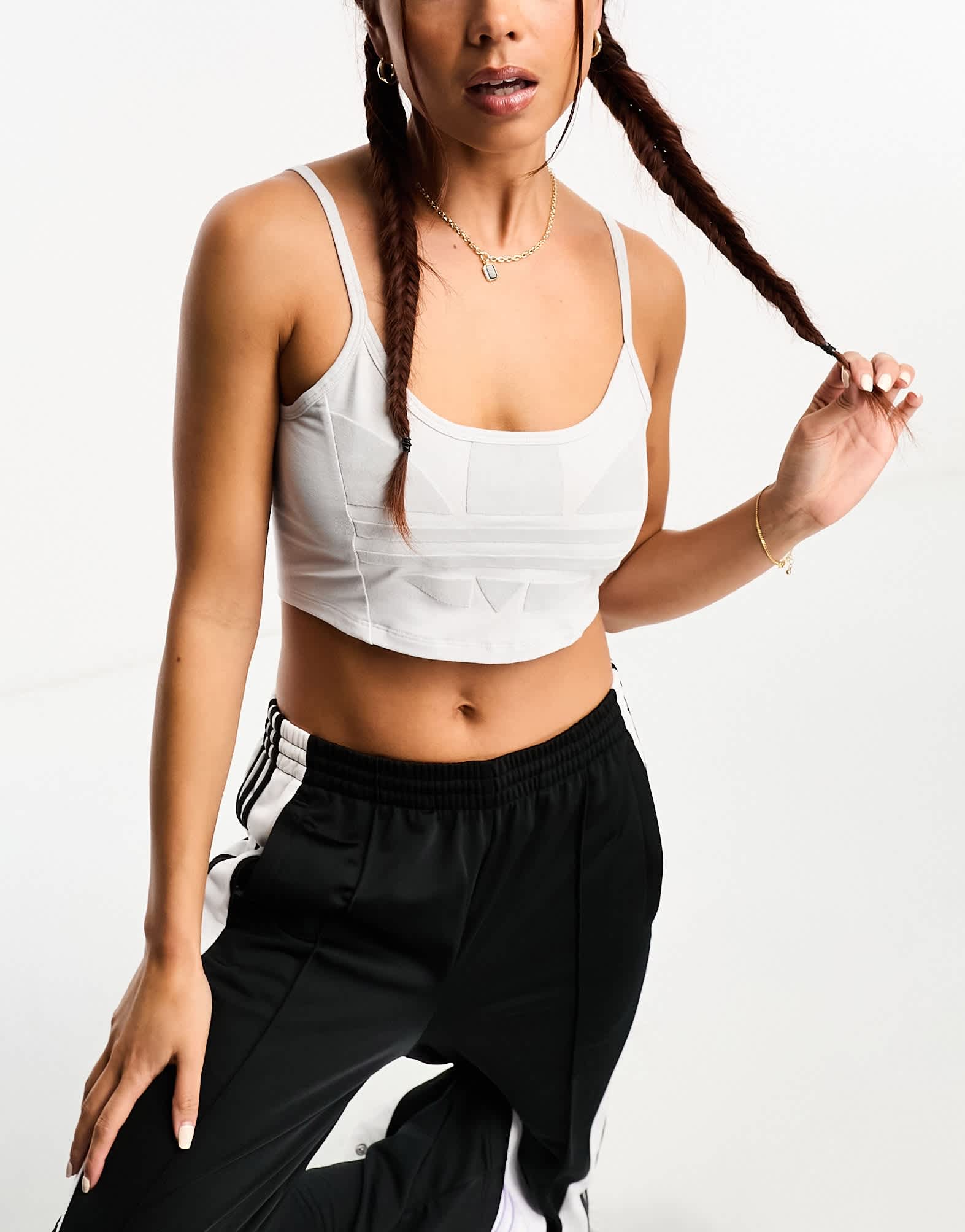 adidas Originals metamoto bralette in light grey - ASOS Sample Sale EU Store