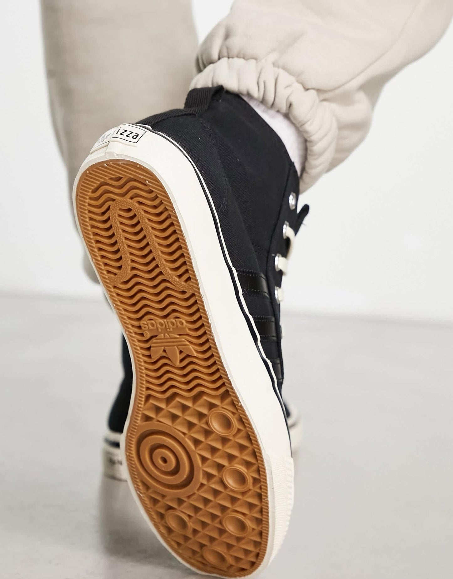 adidas Originals Nizza Hi RF trainers in black and white - ASOS Sample Sale EU Store