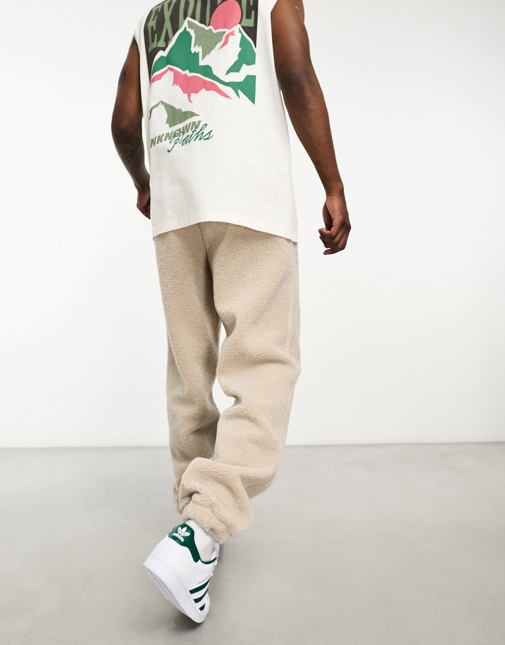 adidas Originals Premium Essentials teddy fleece joggers in beige - ASOS Sample Sale EU Store
