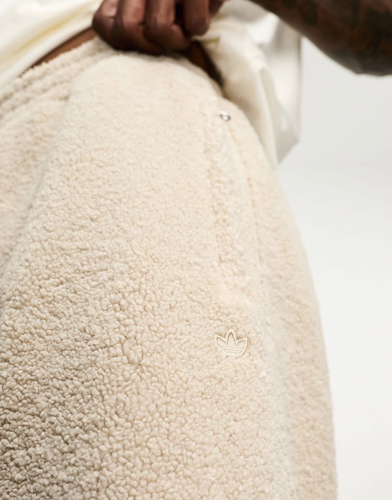 adidas Originals Premium Essentials teddy fleece joggers in beige - ASOS Sample Sale EU Store