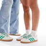 adidas Originals Samba trainers in off white and green