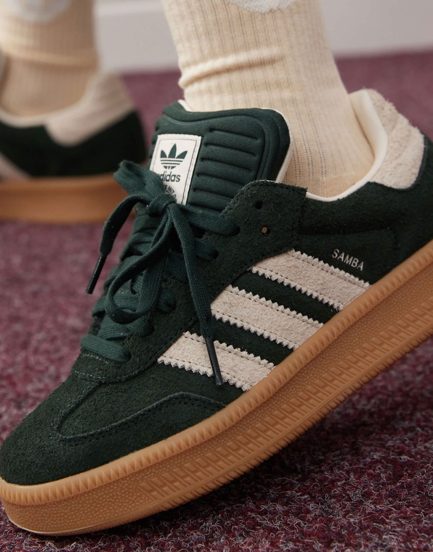 adidas Originals Samba XLG trainers in dark green and white - ASOS Sample Sale EU Store