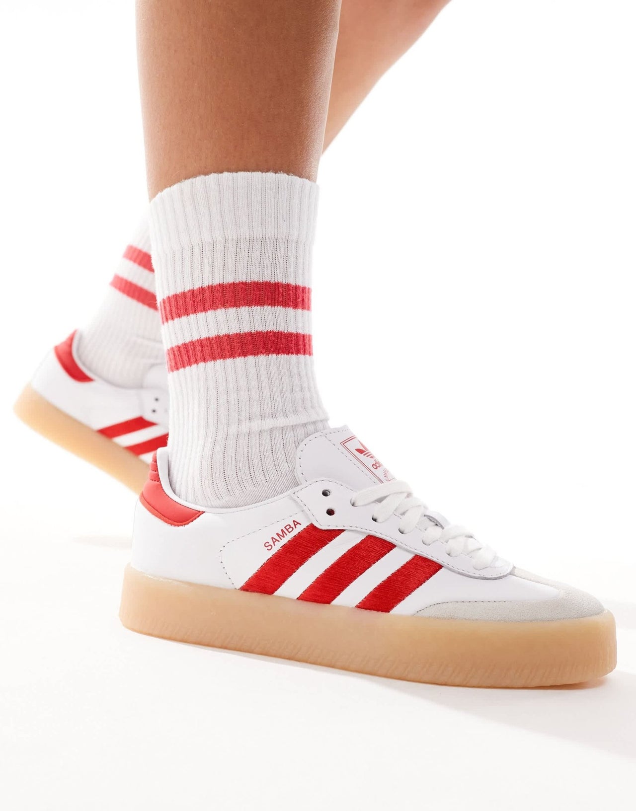 adidas Originals Sambae trainers in white and red - ASOS Sample Sale EU Store