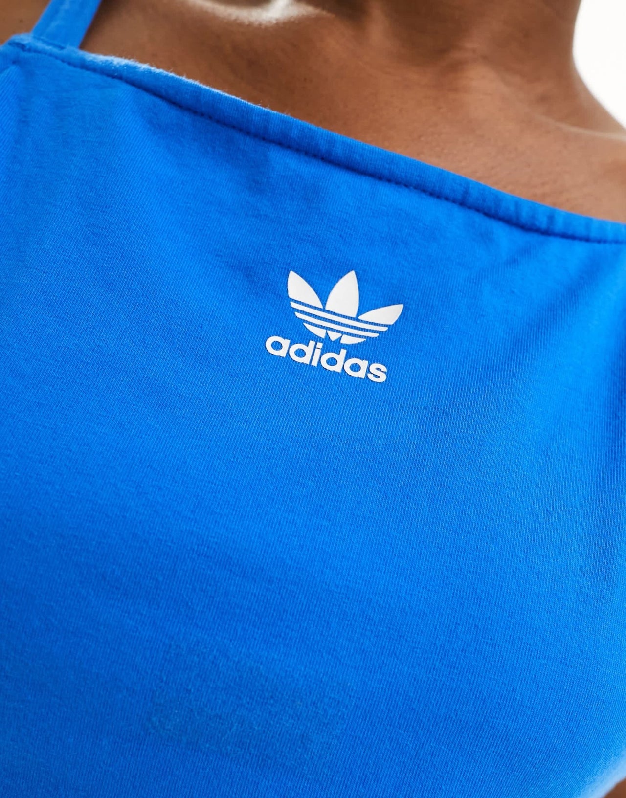 adidas Originals three stripe crop vest in bluebird - ASOS Sample Sale EU Store