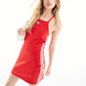 Vestido mini adidas Originals de tres rayas en rojo