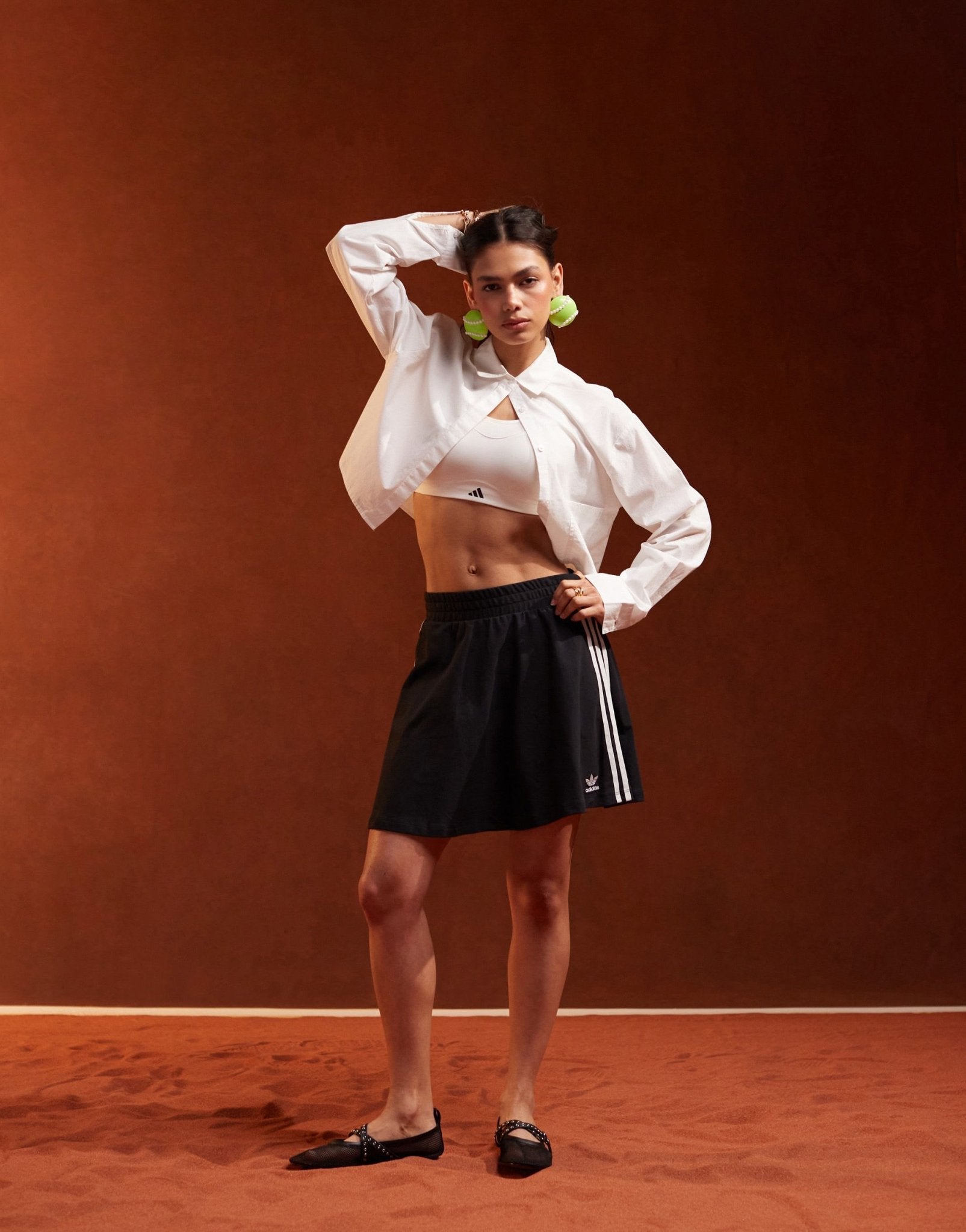adidas Originals three stripe mini skirt in black - ASOS Sample Sale EU Store