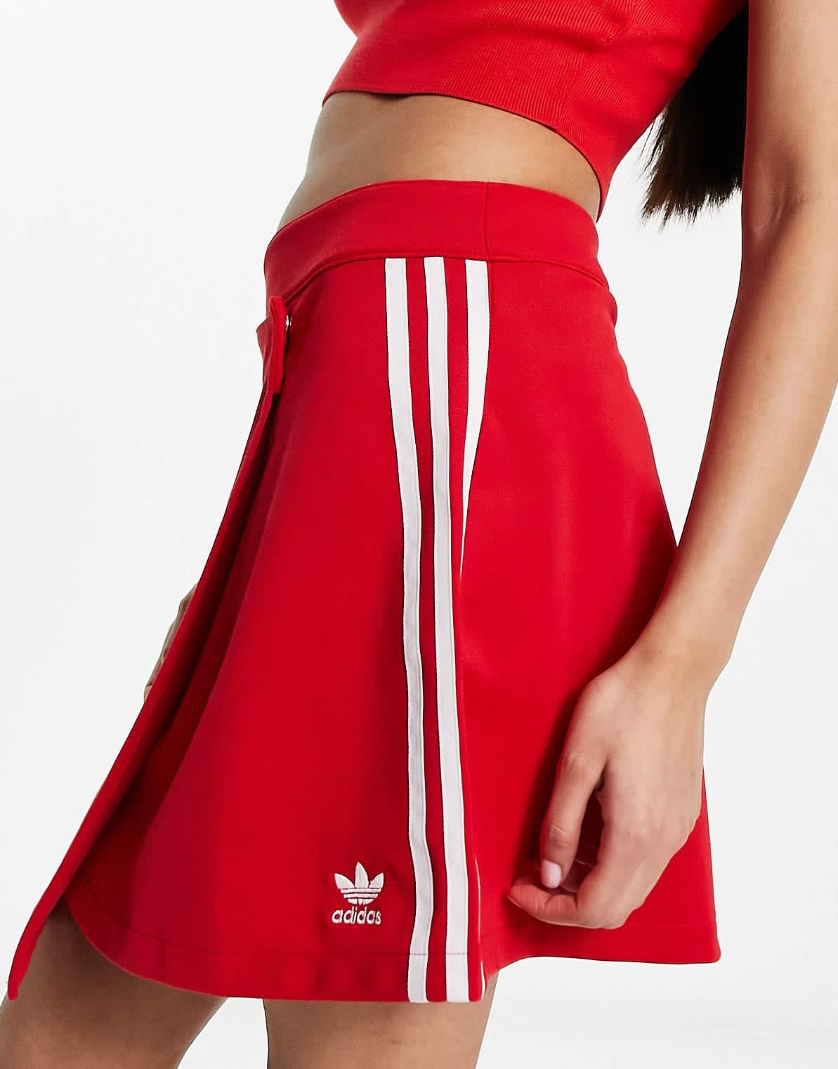 adidas Originals three stripe wrap skirt in scarlet - ASOS Sample Sale EU Store