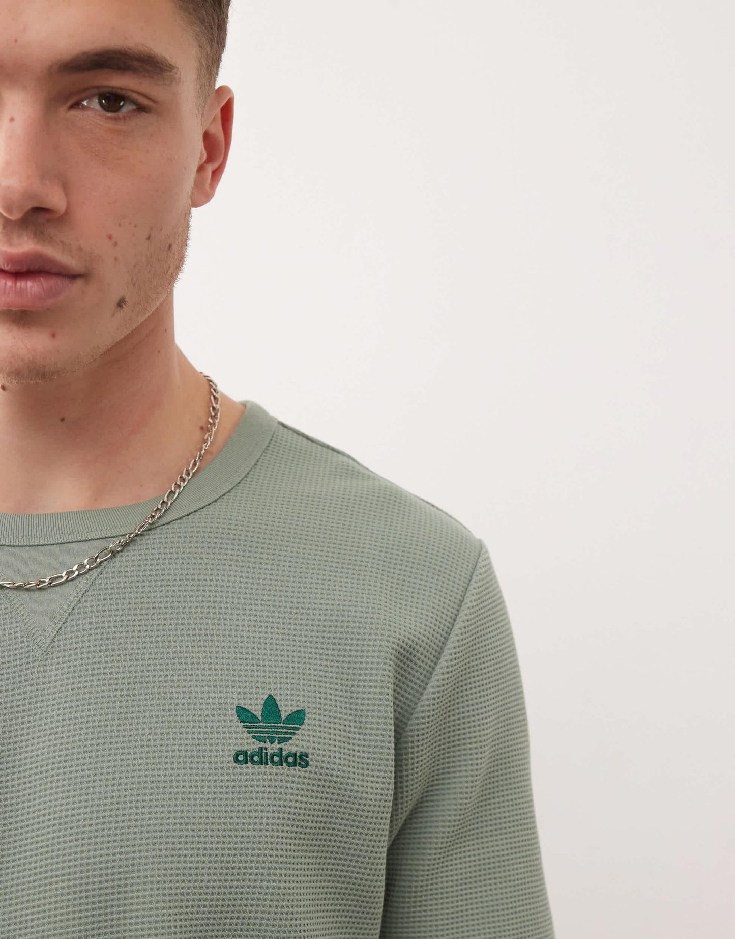 adidas Originals Trefoil Essentials waffle t-shirt in green - ASOS Sample Sale EU Store