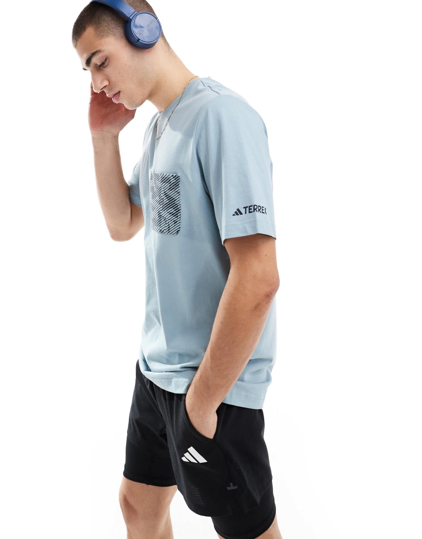 adidas Outdoor Terrex t-shirt with patch pocket in grey - ASOS Sample Sale EU Store