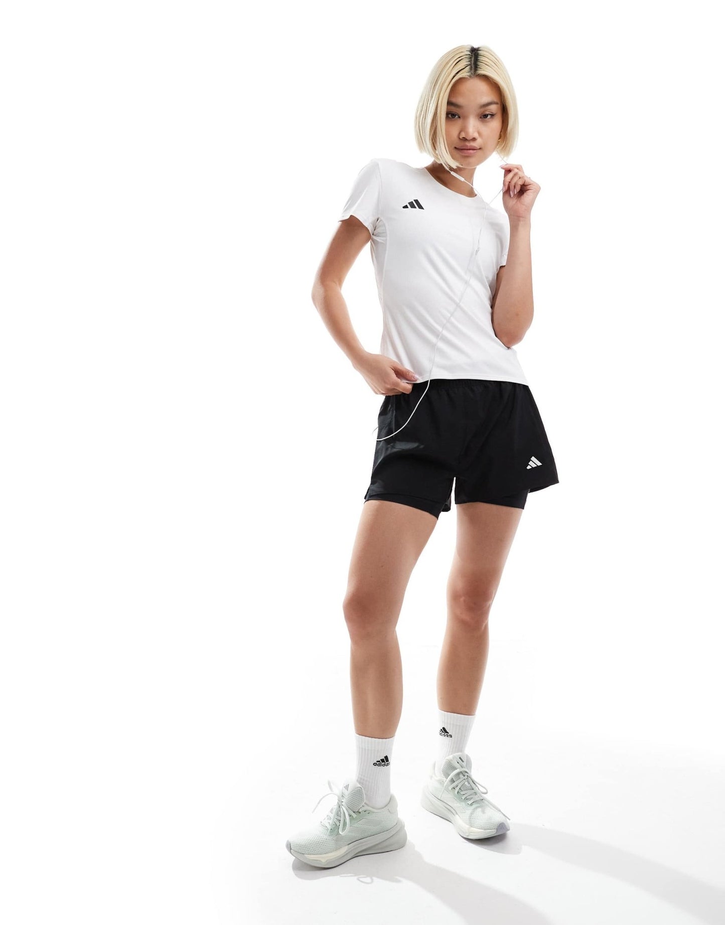 adidas Running Own The Run 2in1 shorts with 3 stripe in black - ASOS Sample Sale EU Store
