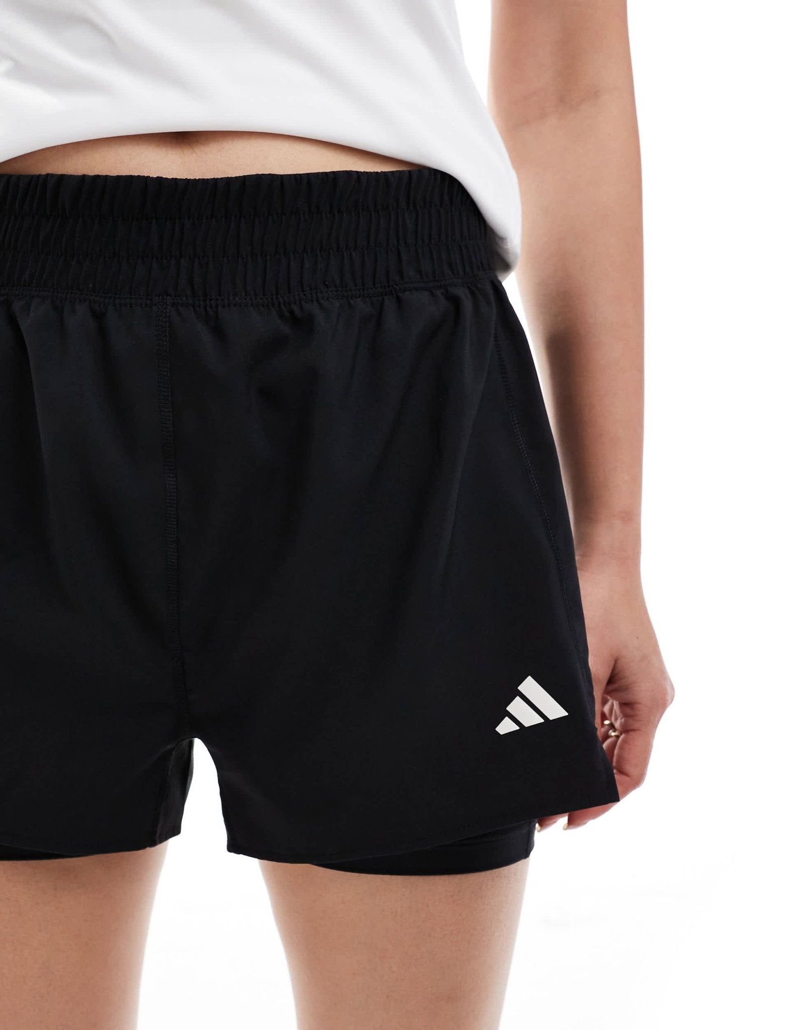 adidas Running Own The Run 2in1 shorts with 3 stripe in black - ASOS Sample Sale EU Store