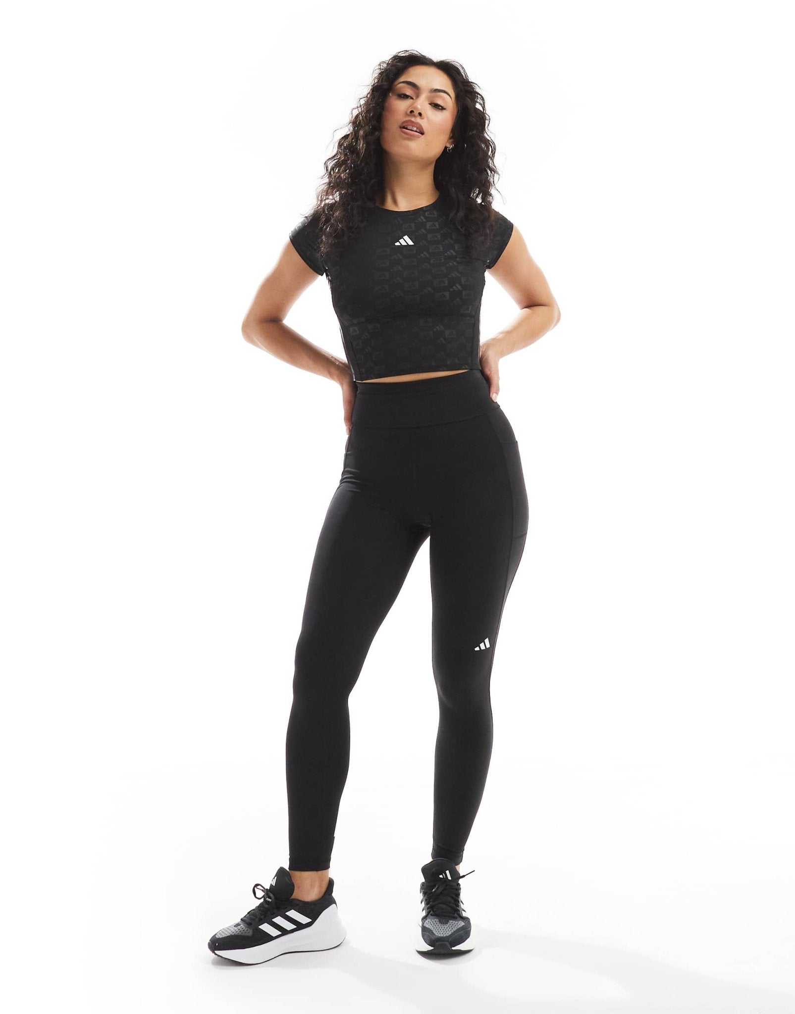 adidas Running Own The Run 7/8 leggings with phone pocket in black - ASOS Sample Sale EU Store