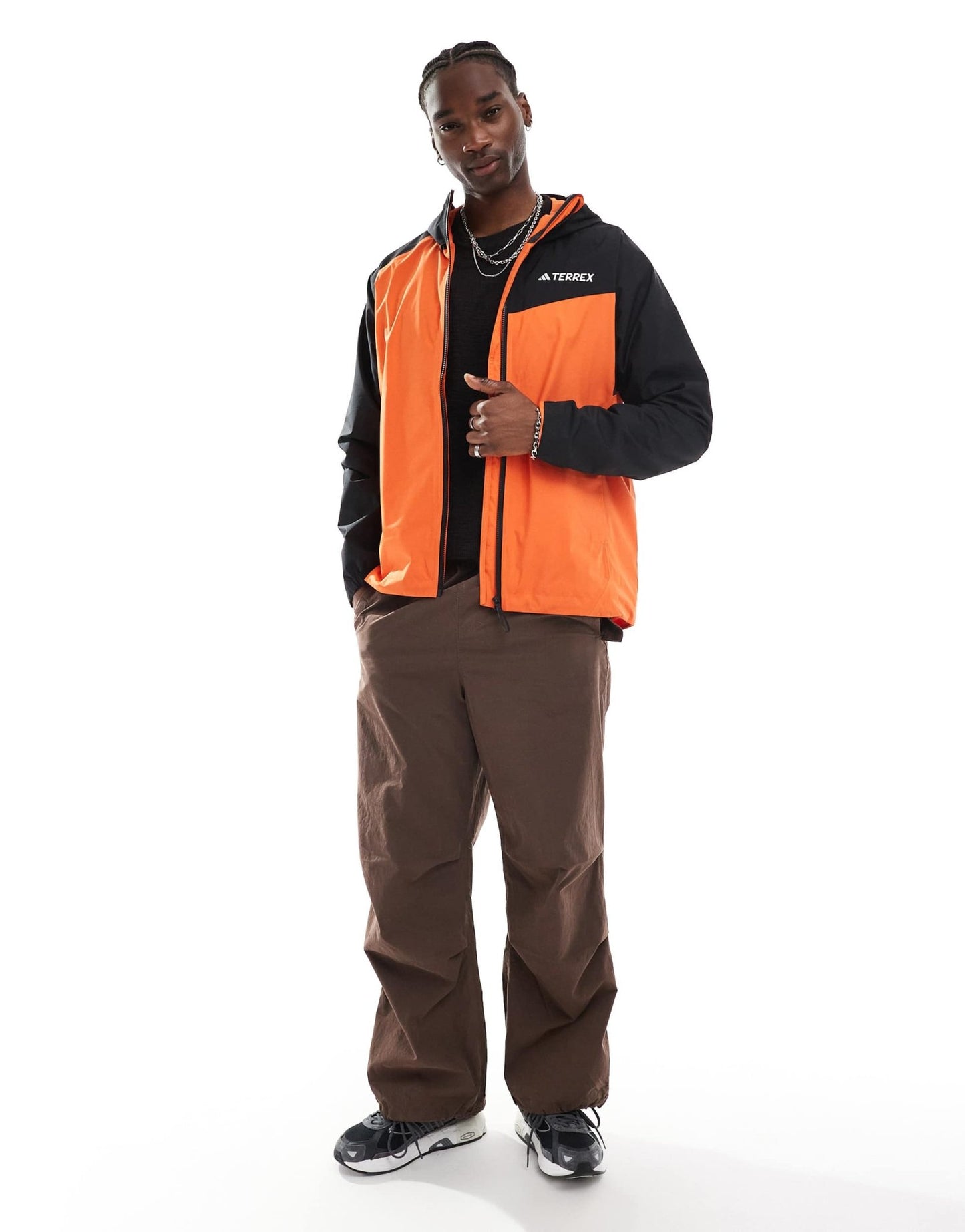 adidas Terrex outdoors waterproof jacket in orange and black - ASOS Sample Sale EU Store