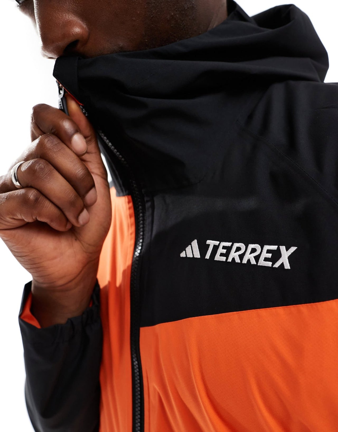 adidas Terrex outdoors waterproof jacket in orange and black - ASOS Sample Sale EU Store