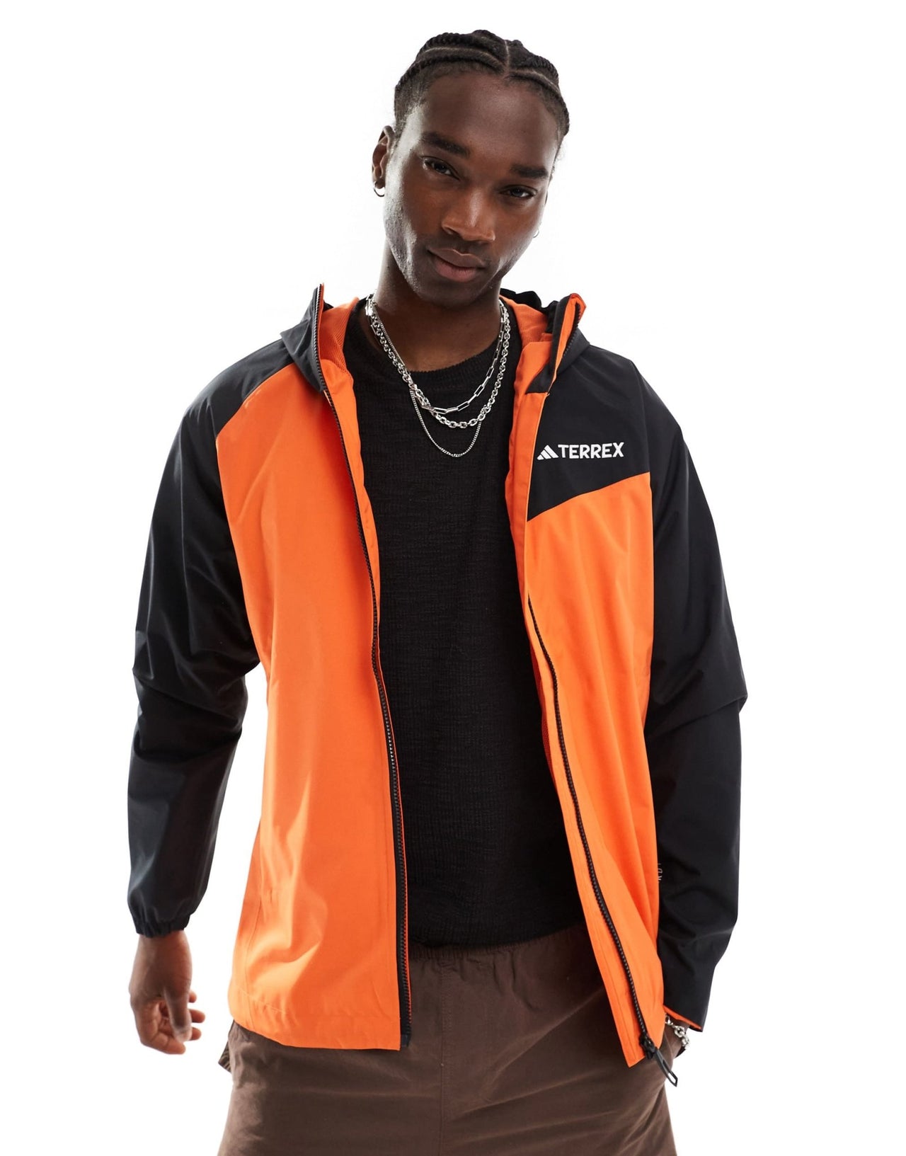 adidas Terrex outdoors waterproof jacket in orange and black - ASOS Sample Sale EU Store