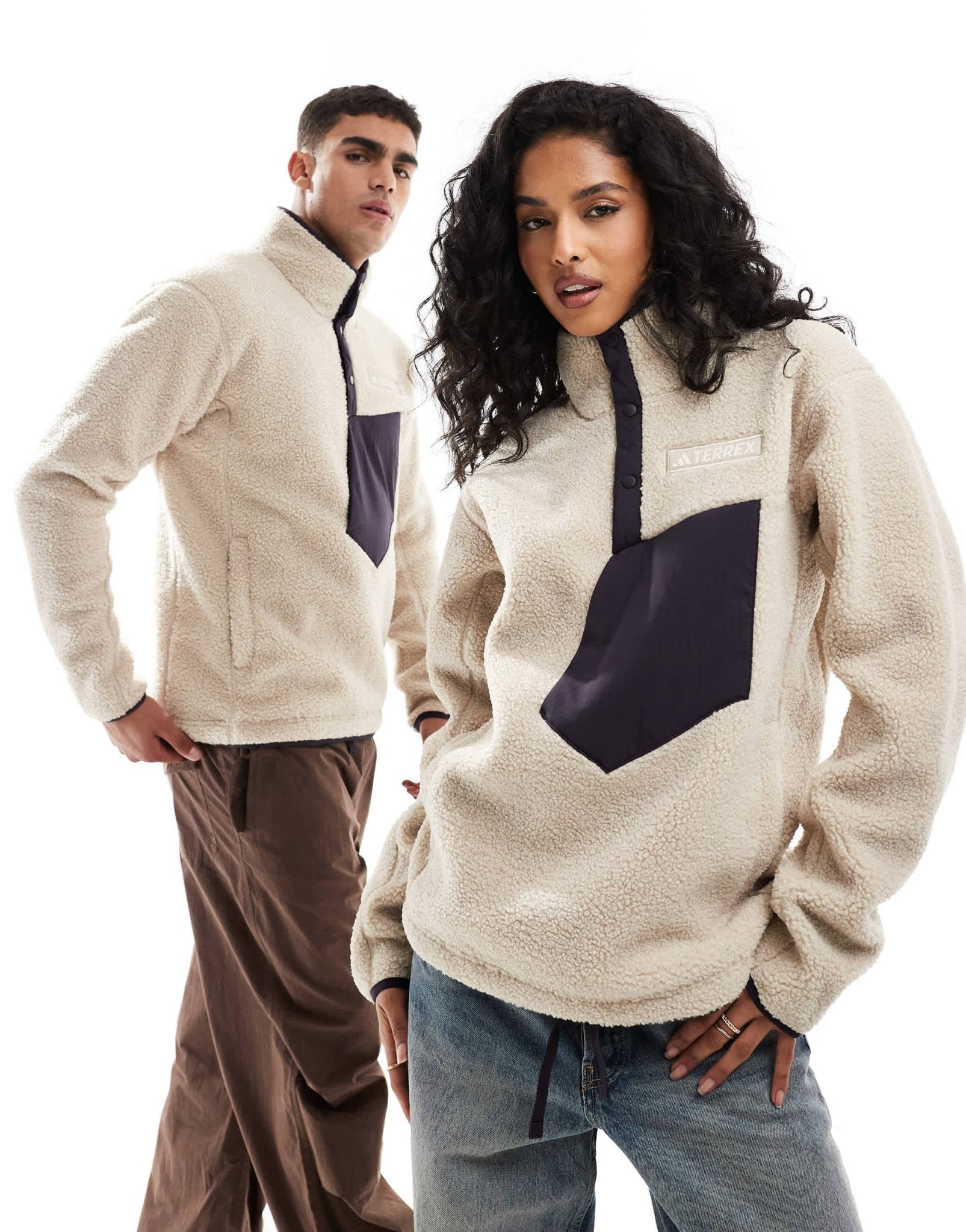 adidas Terrex unisex teddy fleece in beige - ASOS Sample Sale EU Store