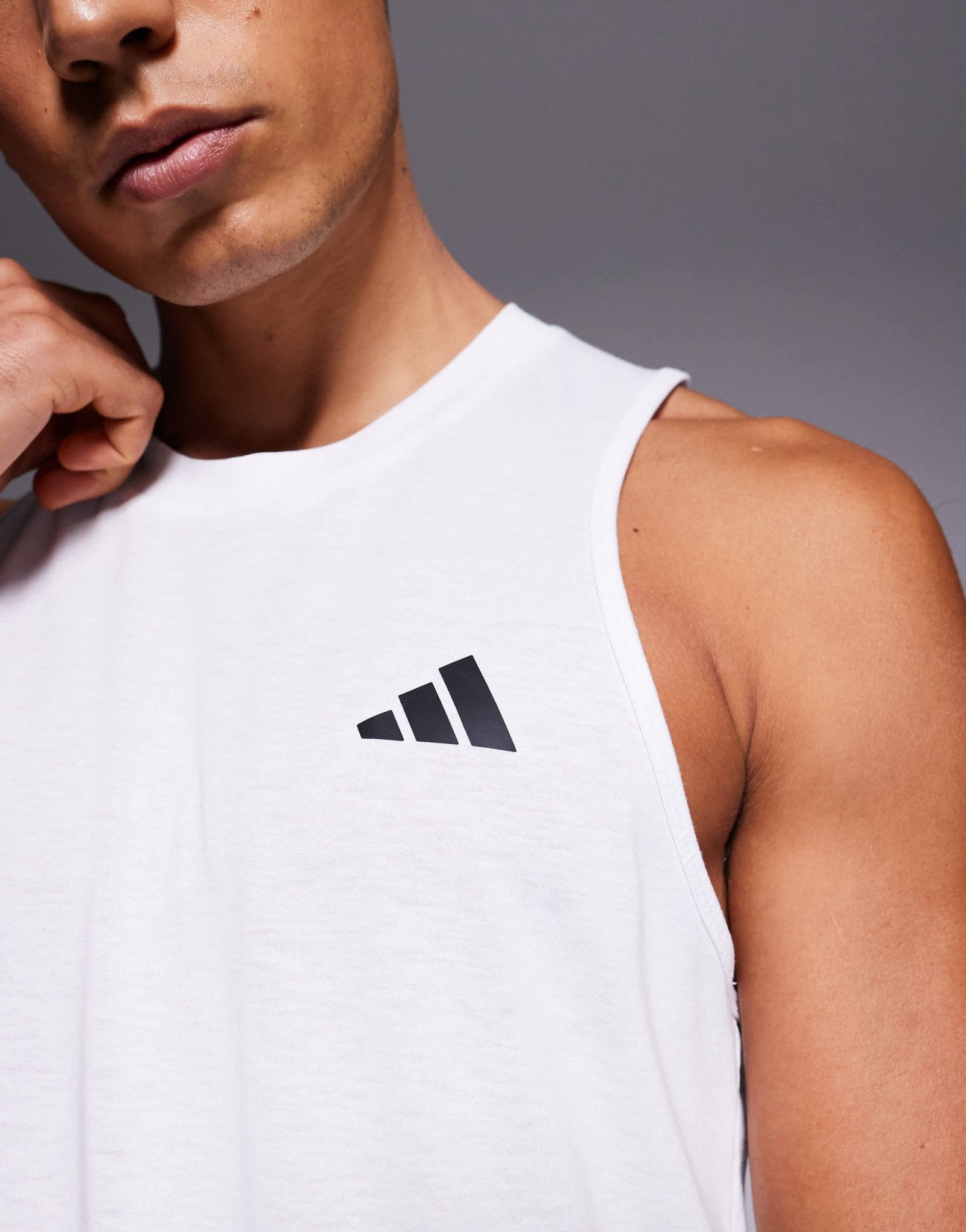 adidas Training Essential logo vest in white - ASOS Sample Sale EU Store