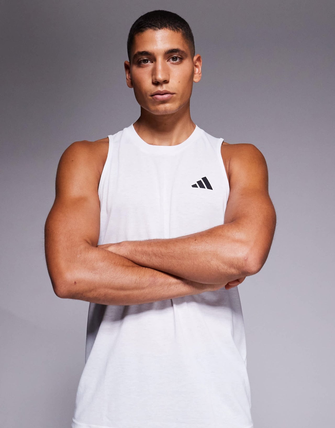 adidas Training Essential logo vest in white - ASOS Sample Sale EU Store