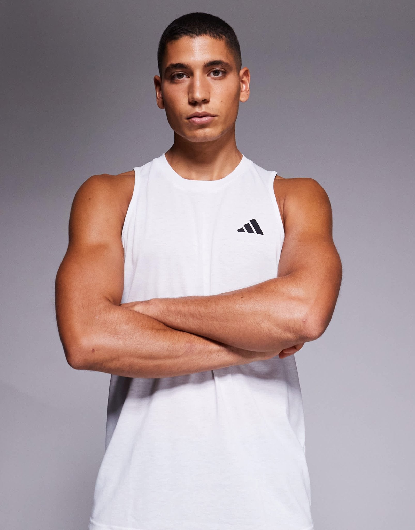 adidas Training Essential logo vest in white - ASOS Sample Sale EU Store