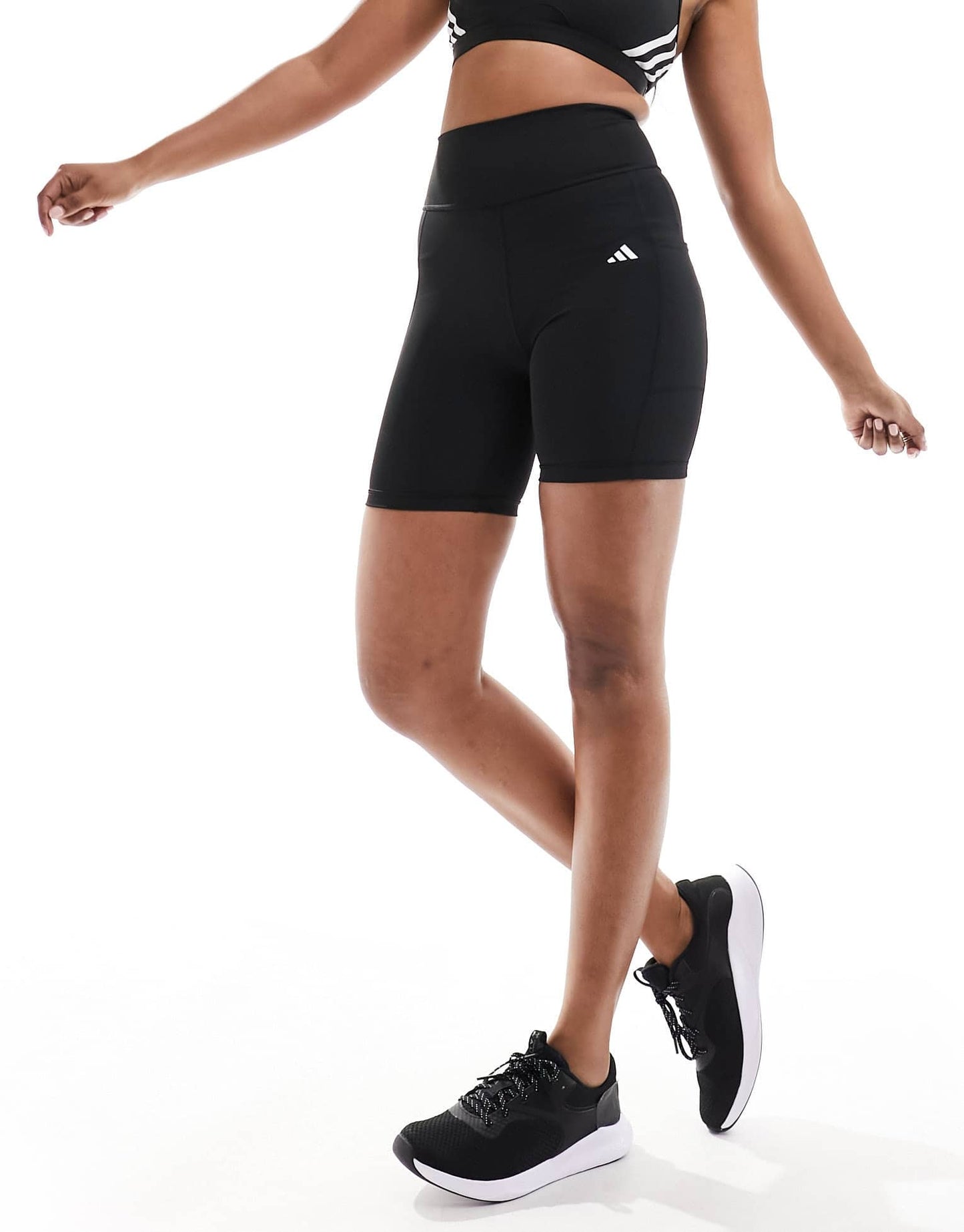 adidas Training Essentials legging shorts with phone pocket in black - ASOS Sample Sale EU Store