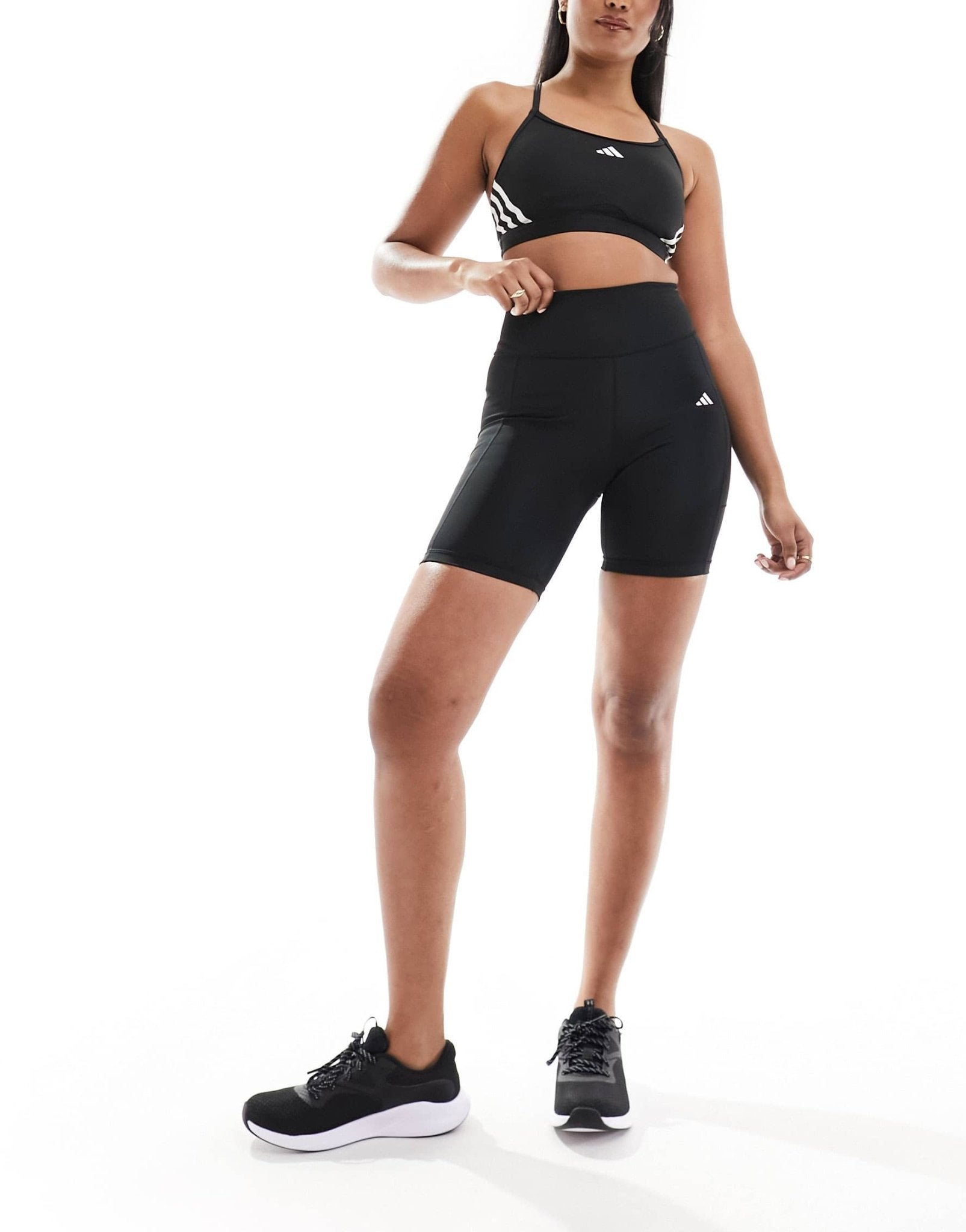 adidas Training Essentials legging shorts with phone pocket in black - ASOS Sample Sale EU Store