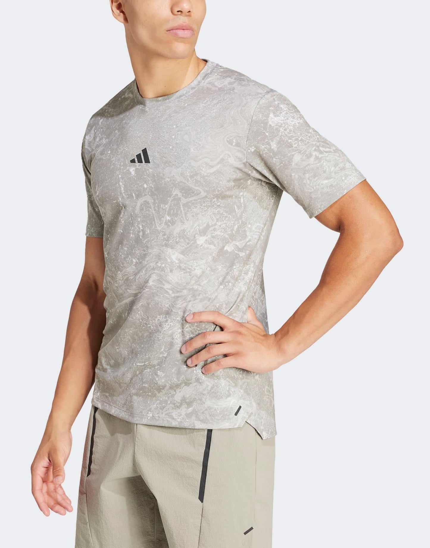 adidas Training Essentials t-shirt in grey print - ASOS Sample Sale EU Store