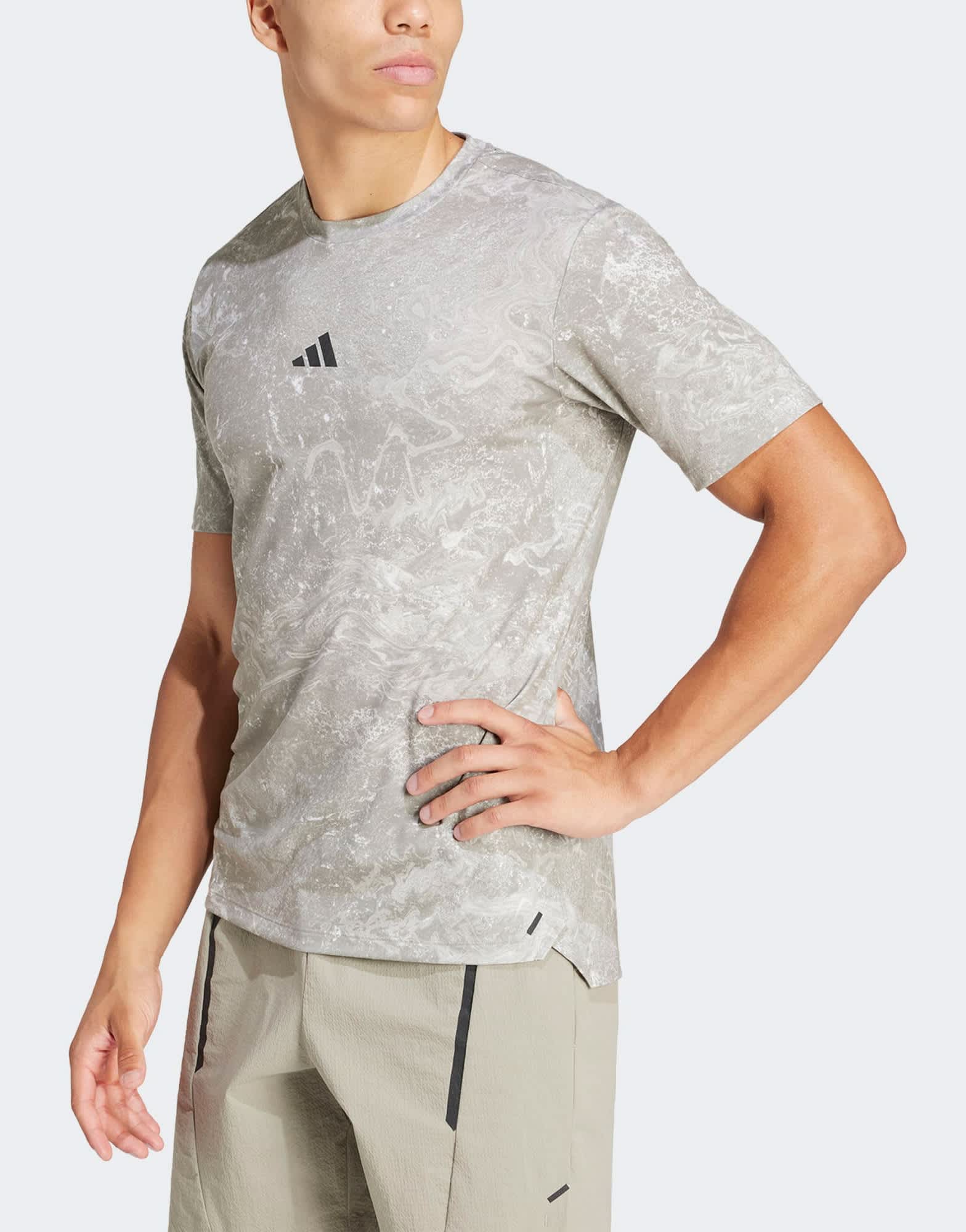adidas Training Essentials t-shirt in grey print - ASOS Sample Sale EU Store