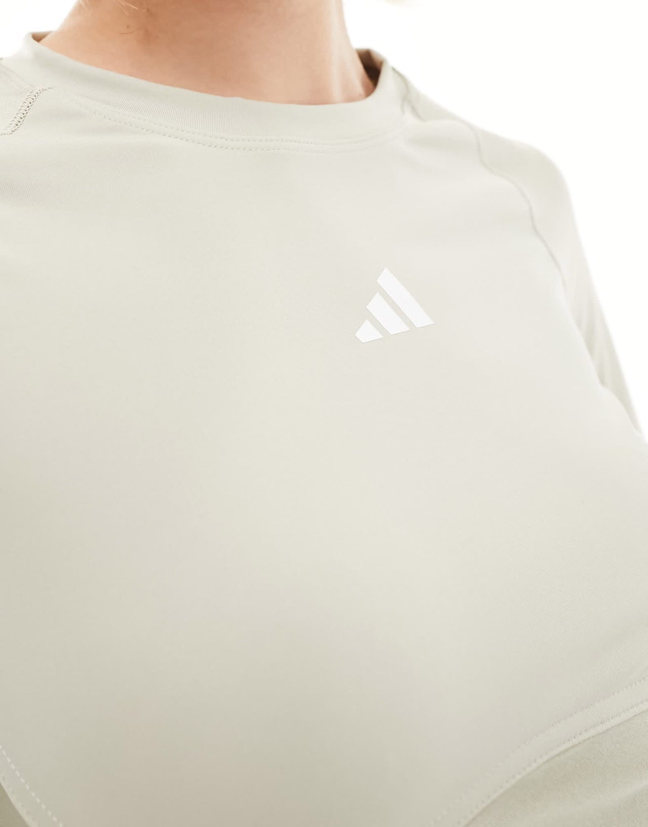 adidas Training Hyperglam long sleeve crop top in beige - ASOS Sample Sale EU Store