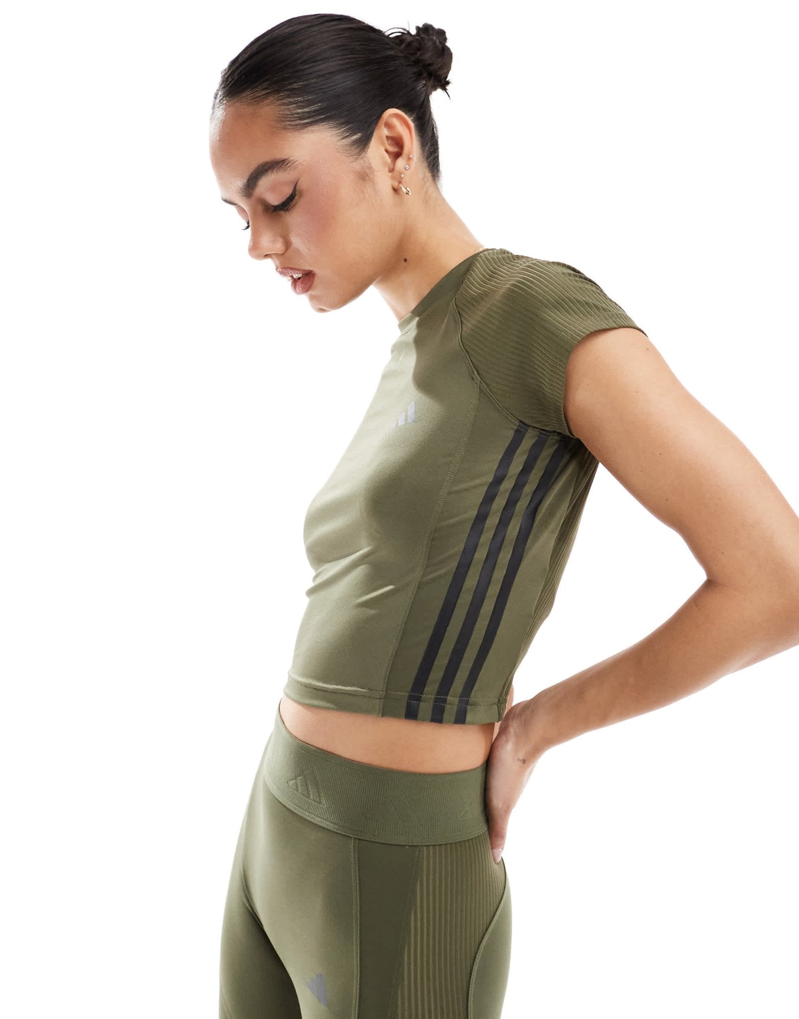 adidas Training Hyperglam t-shirt in olive green - ASOS Sample Sale EU Store