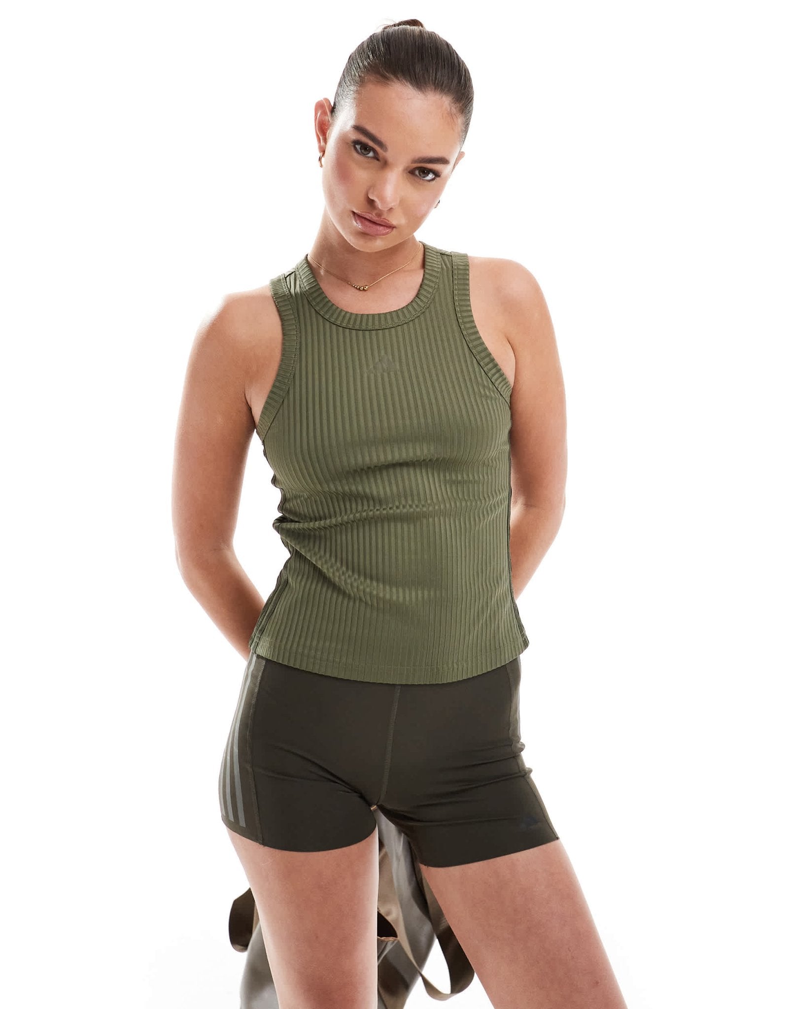adidas Training rib tank top in olive green - ASOS Sample Sale EU Store