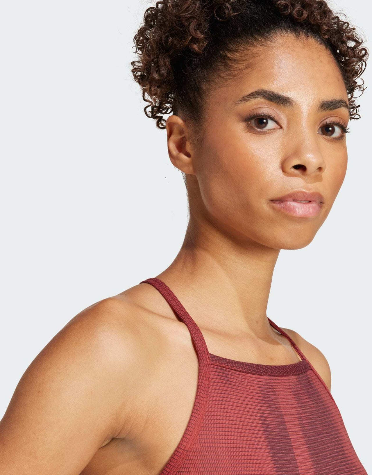 adidas Training Yoga strap back vest top in burgundy print - ASOS Sample Sale EU Store
