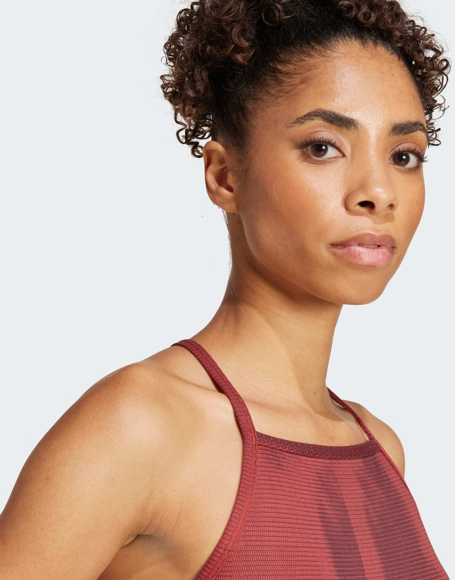 adidas Training Yoga strap back vest top in burgundy print - ASOS Sample Sale EU Store