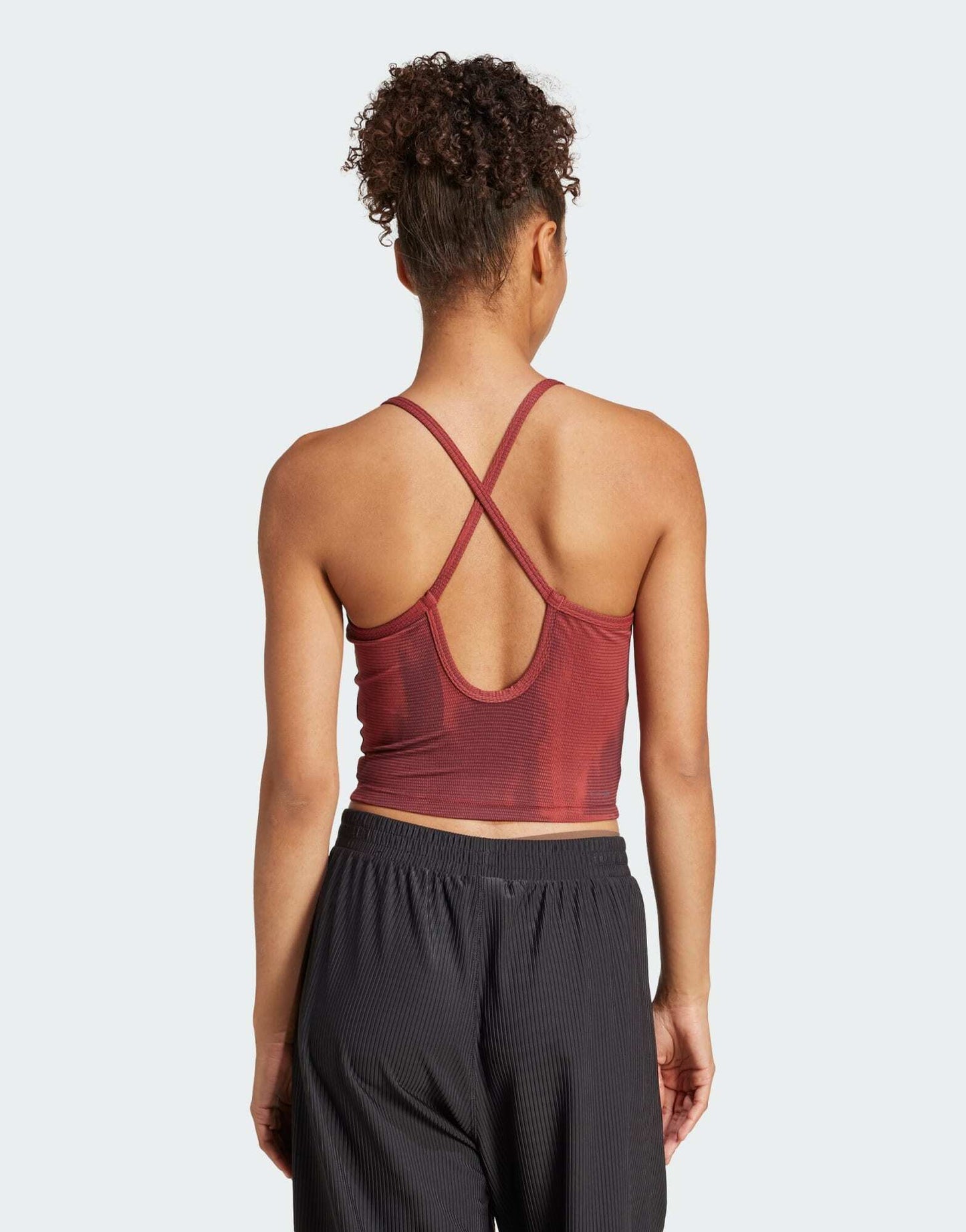 adidas Training Yoga strap back vest top in burgundy print - ASOS Sample Sale EU Store