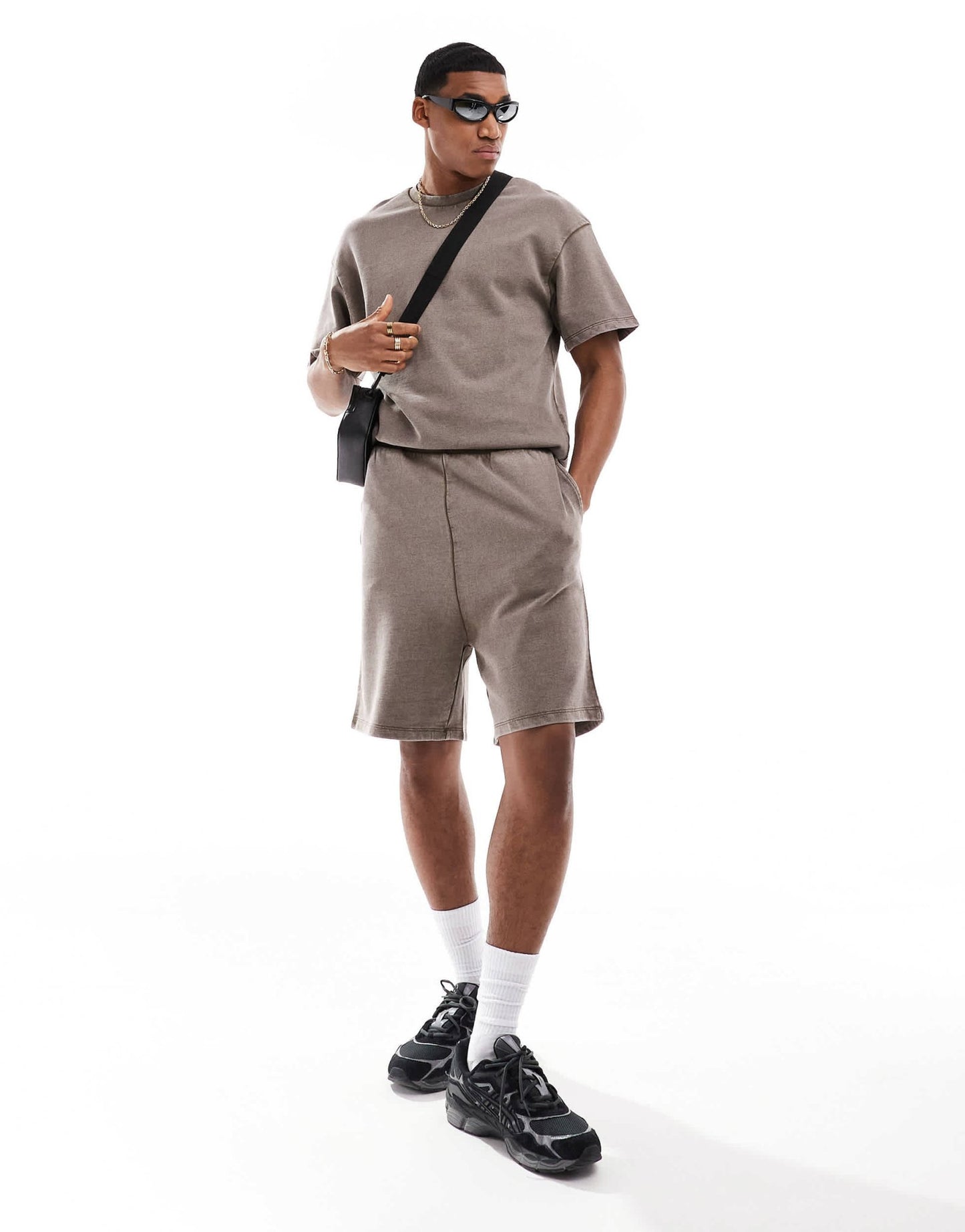 ADPT oversized sweat short co - ord in washed beige - ASOS Sample Sale EU Store