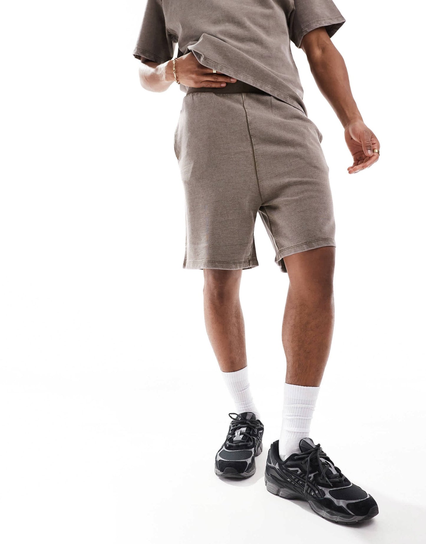 ADPT oversized sweat short co - ord in washed beige - ASOS Sample Sale EU Store