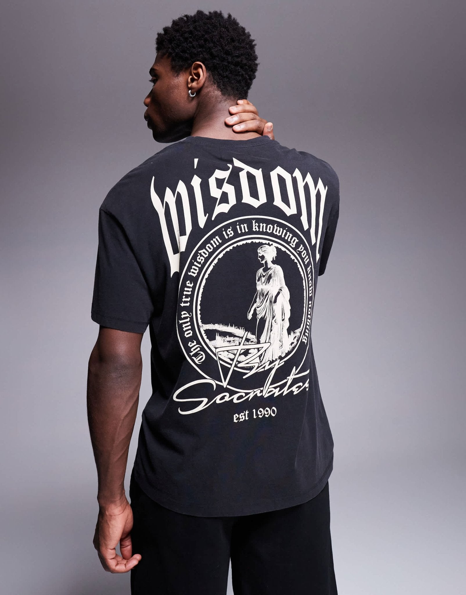 ADPT oversized t-shirt with gothic backprint in black - ASOS Sample Sale EU Store