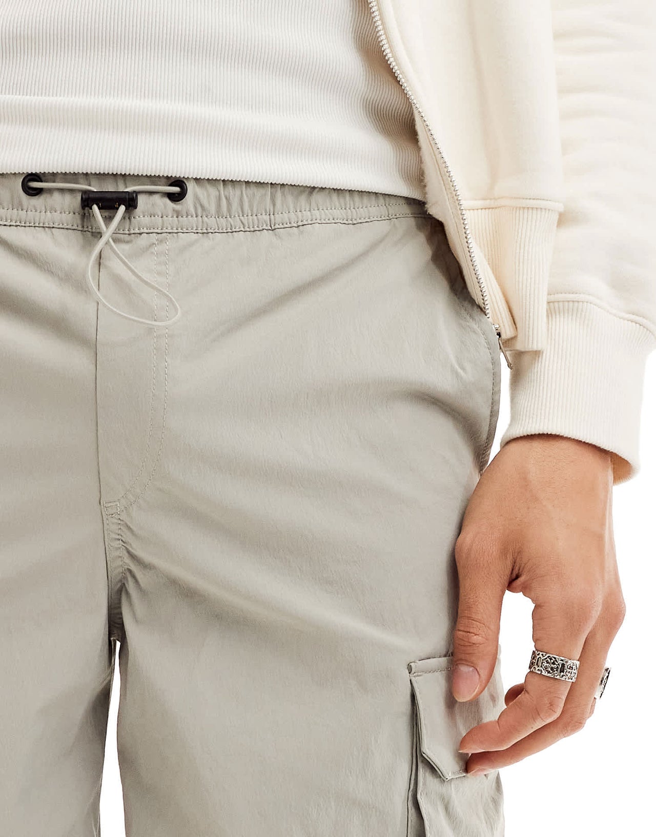 ADPT technical cargo short in light grey - ASOS Sample Sale EU Store
