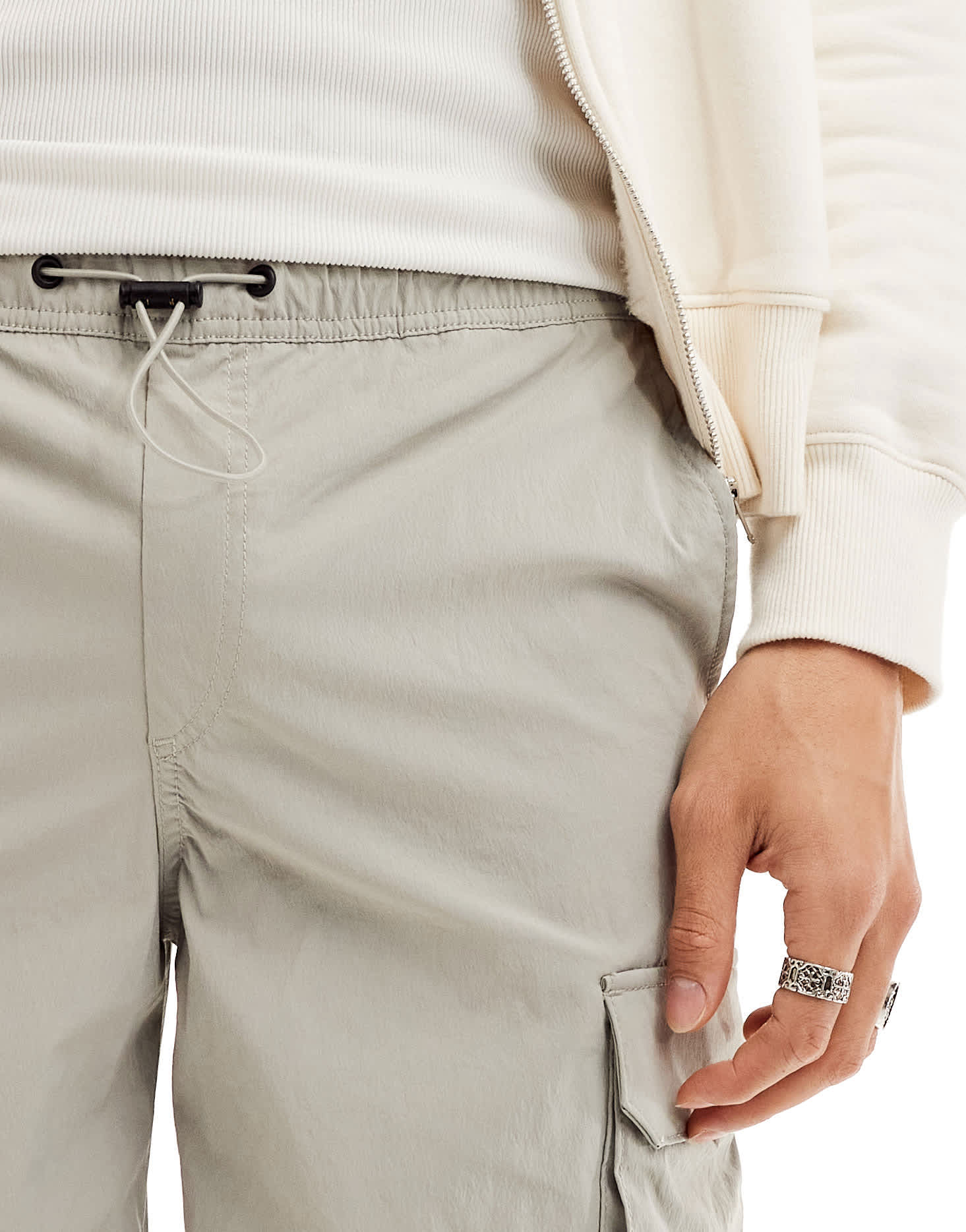 ADPT technical cargo short in light grey - ASOS Sample Sale EU Store