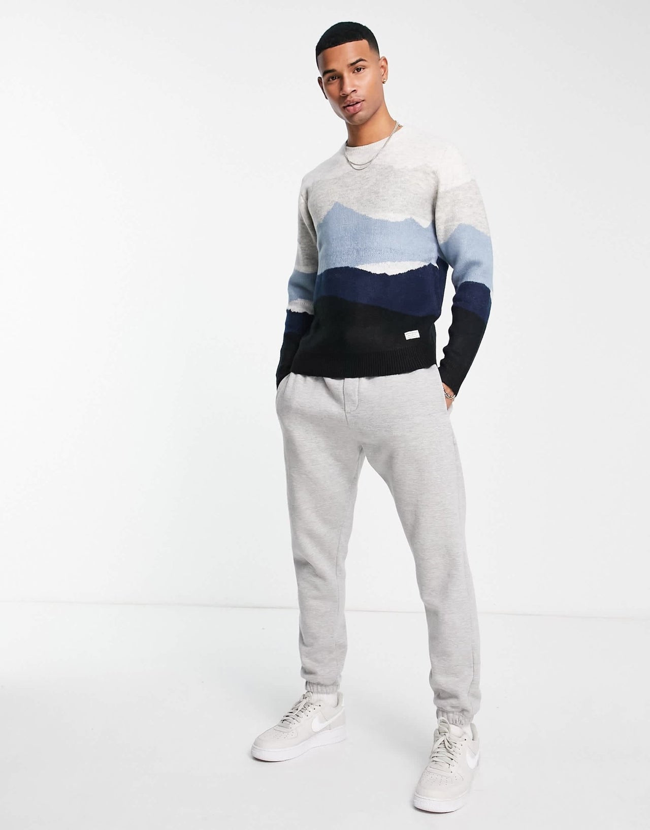 Aeropostale knitted mountain print jumper in grey - ASOS Sample Sale EU Store