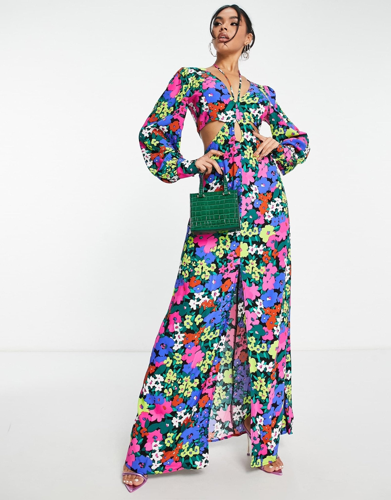 AFRM cut out printed woven dress in multi - ASOS Sample Sale EU Store
