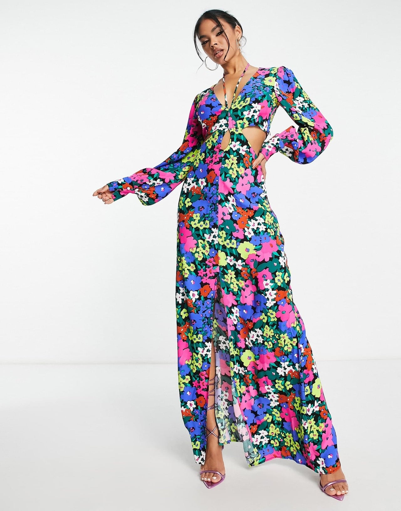 AFRM cut out printed woven dress in multi - ASOS Sample Sale EU Store