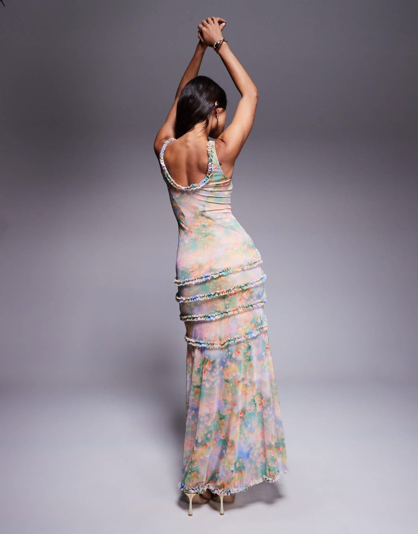 AFRM micro ruffle maxi dress in floral - ASOS Sample Sale EU Store