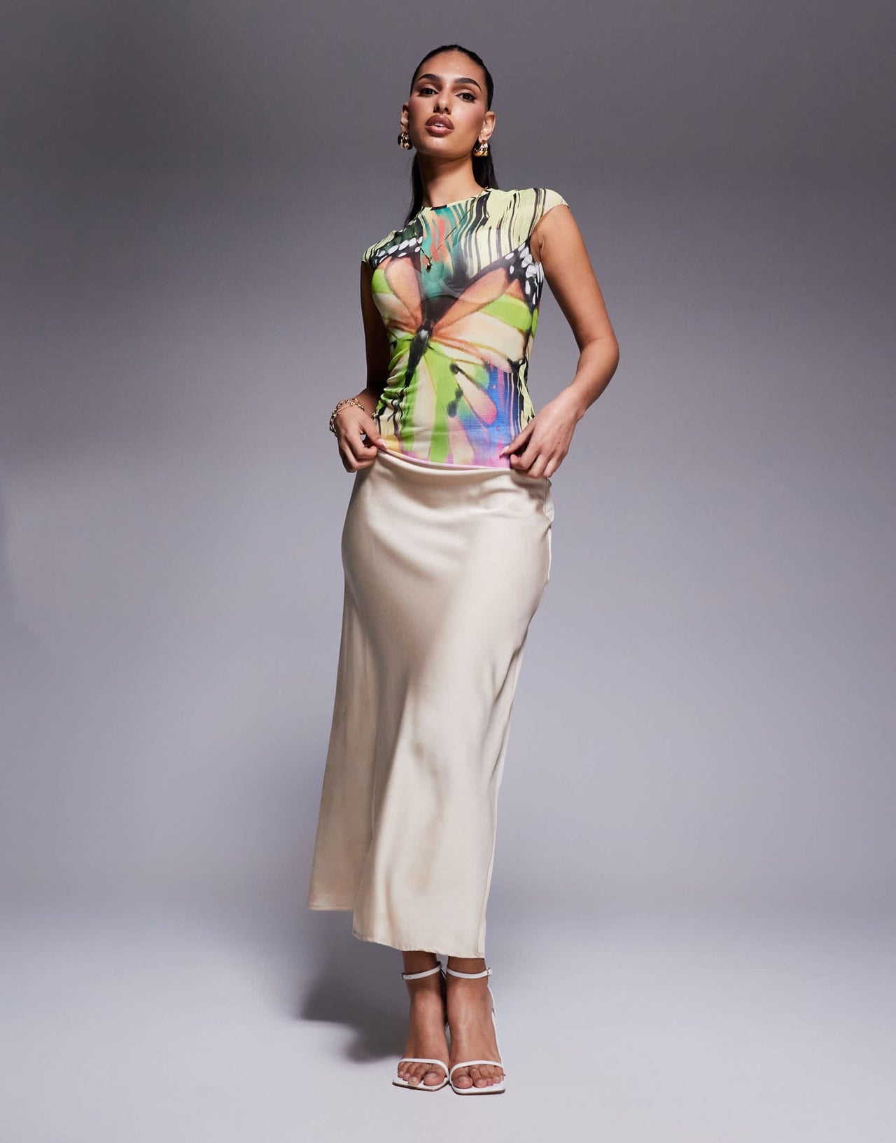 AFRM Nina mesh baby tee in abstract print - ASOS Sample Sale EU Store