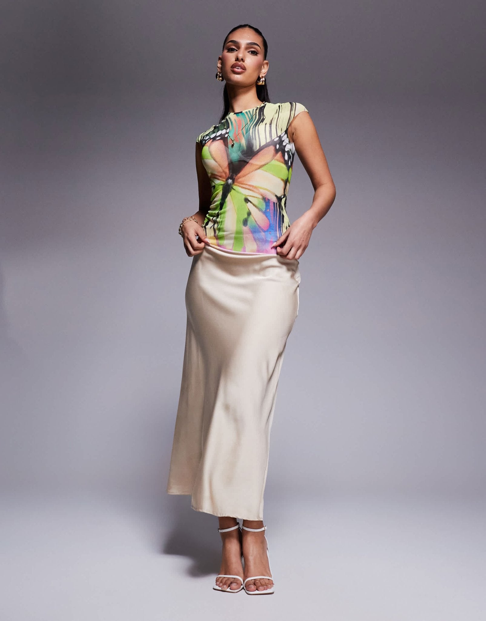 AFRM Nina mesh baby tee in abstract print - ASOS Sample Sale EU Store