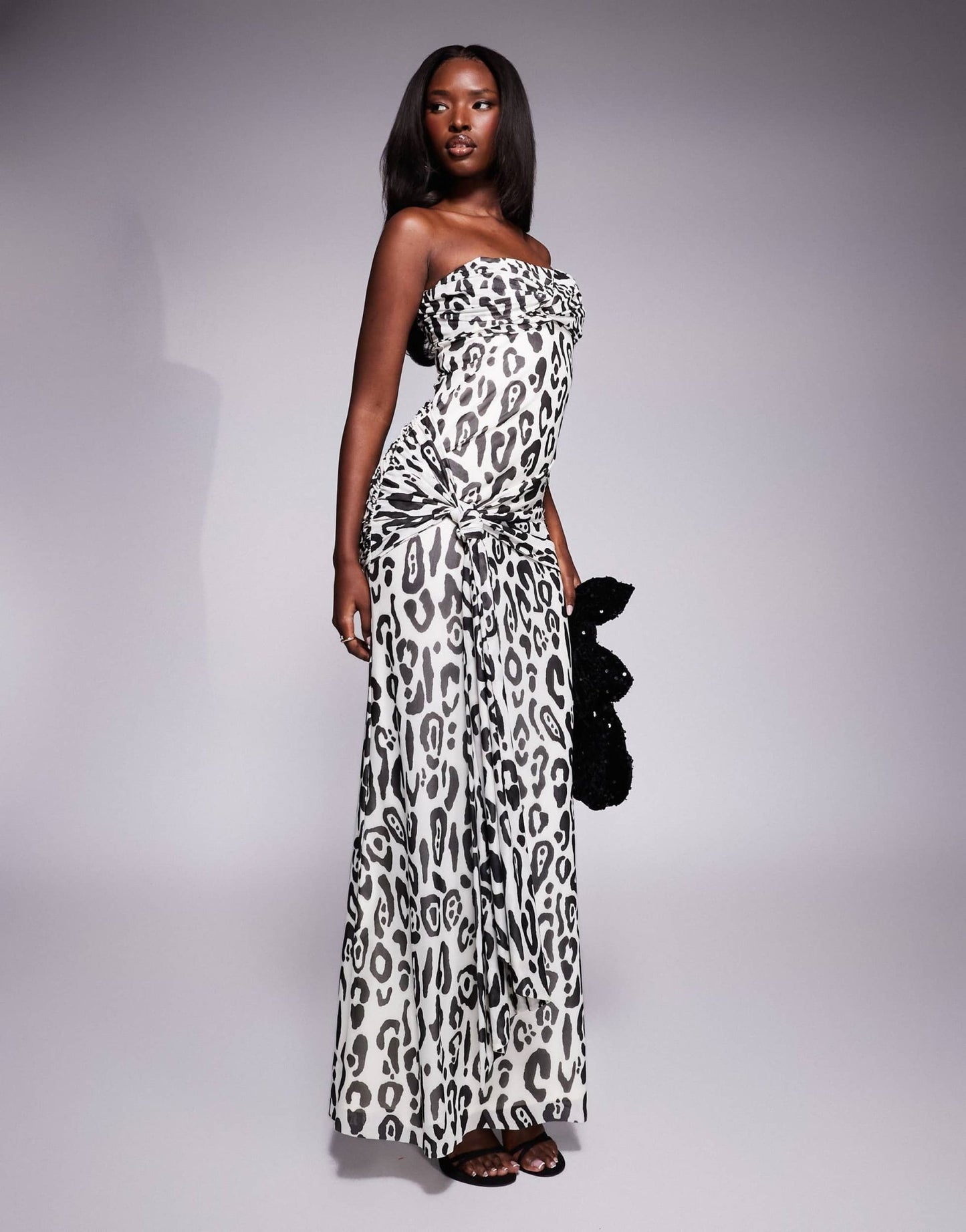 AFRM Rosalie bardo maxi dress with knot detail in leopard print - ASOS Sample Sale EU Store