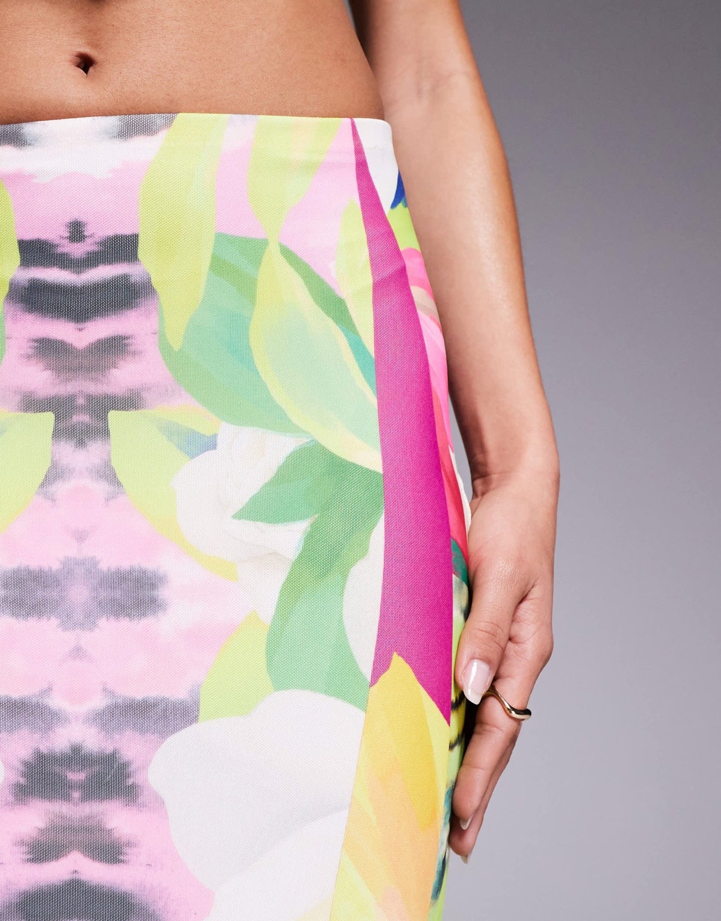 AFRM Tegan mesh maxi skirt co - ord in tropical print - ASOS Sample Sale EU Store