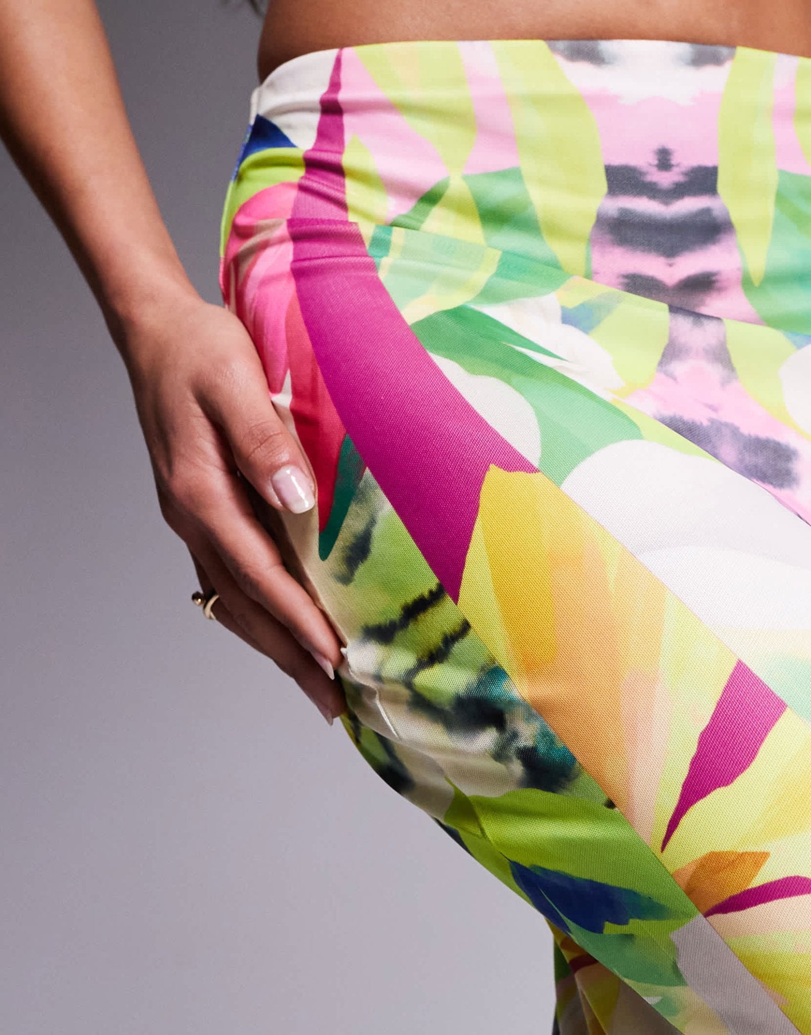 AFRM Tegan mesh maxi skirt co - ord in tropical print - ASOS Sample Sale EU Store