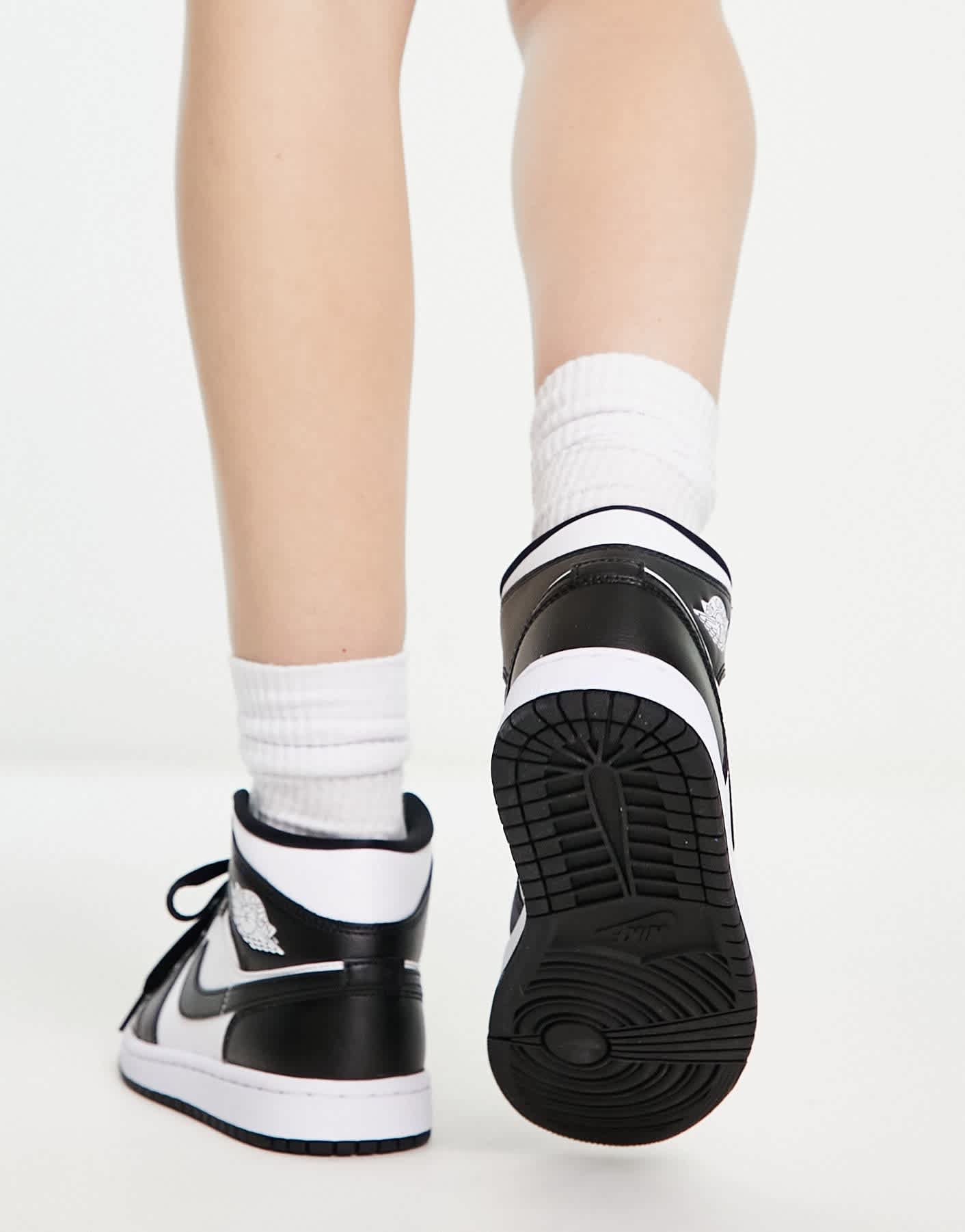 Air Jordan 1 Mid womens trainers in white and black - ASOS Sample Sale EU Store